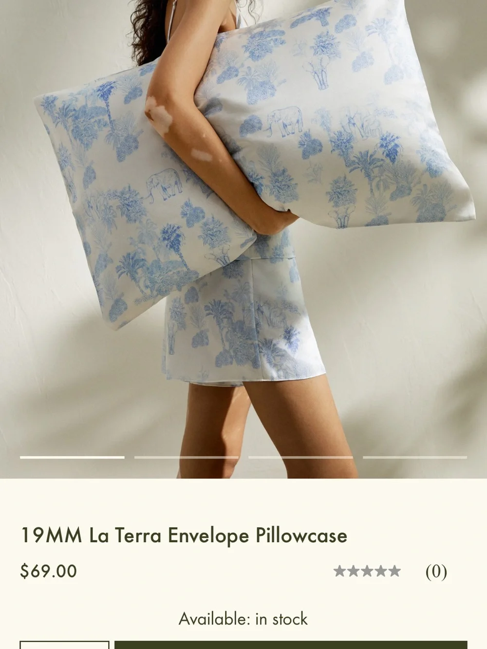 Silk La Terra Blue Toile Pillowcase - Envelope Closure